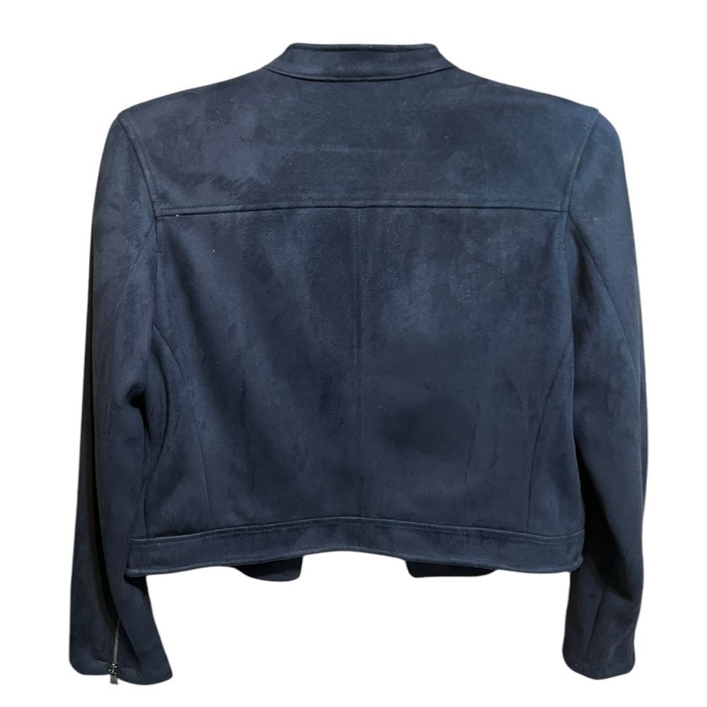 Banana Republic Faux Suede Band Collar Womens Jacket in Midnight Blue Medium - Picture 5 of 12